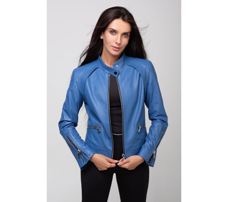 Cobalt blue leather jacket 2025